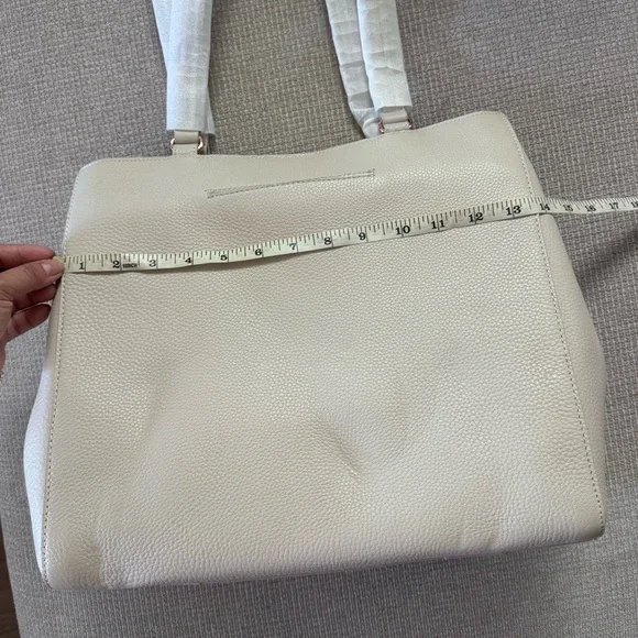 Dagne Dover Allyn Large Cream Tote Bag in bone color - Picture 11 of 14